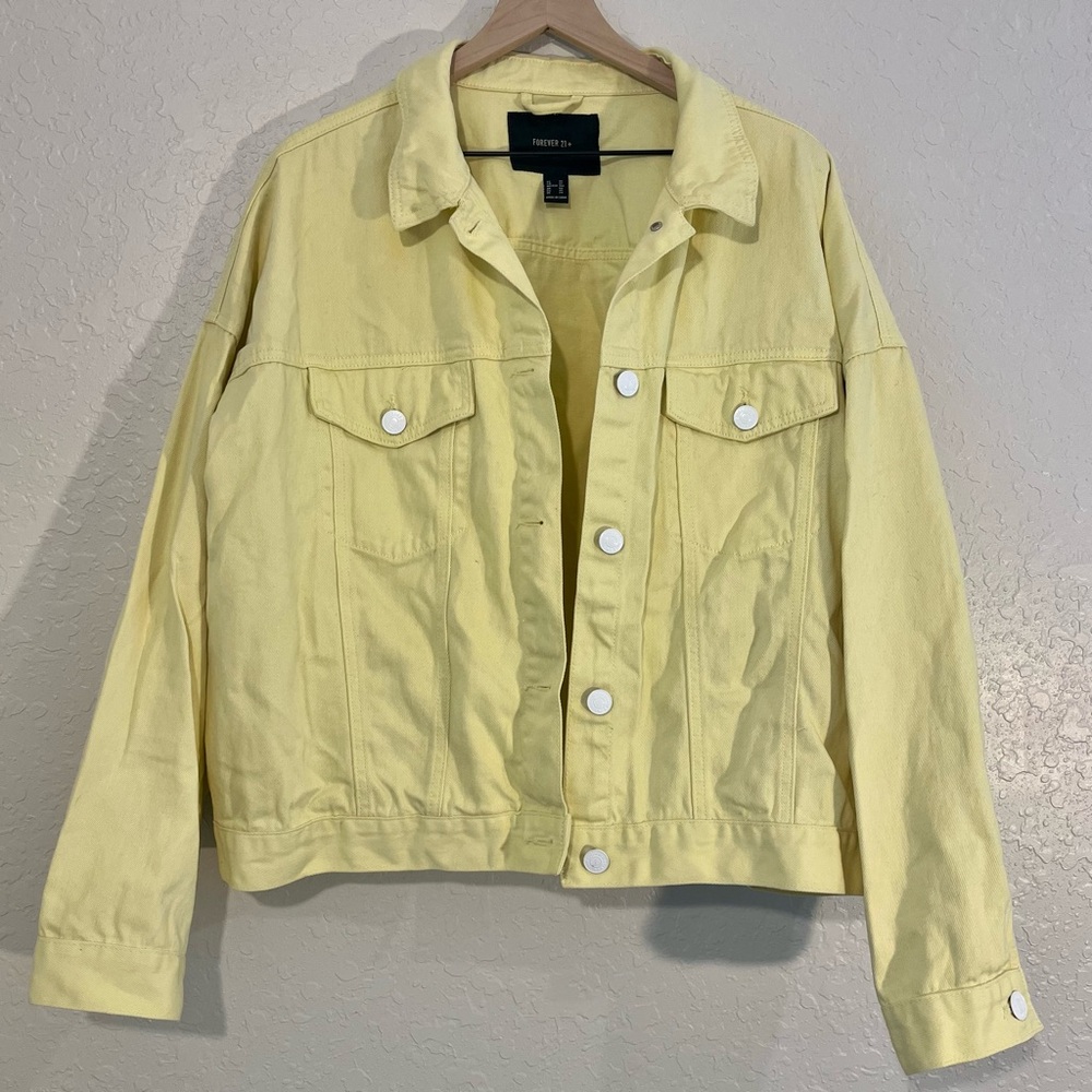 GU Forever 21 Yellow Denim Jacket; Size 3X!